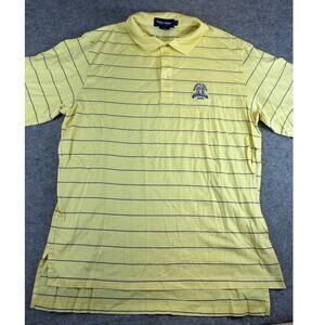 Polo Golf Ralph Lauren Shirt Mens Large Yellow Striped US Open Athleisure Sports